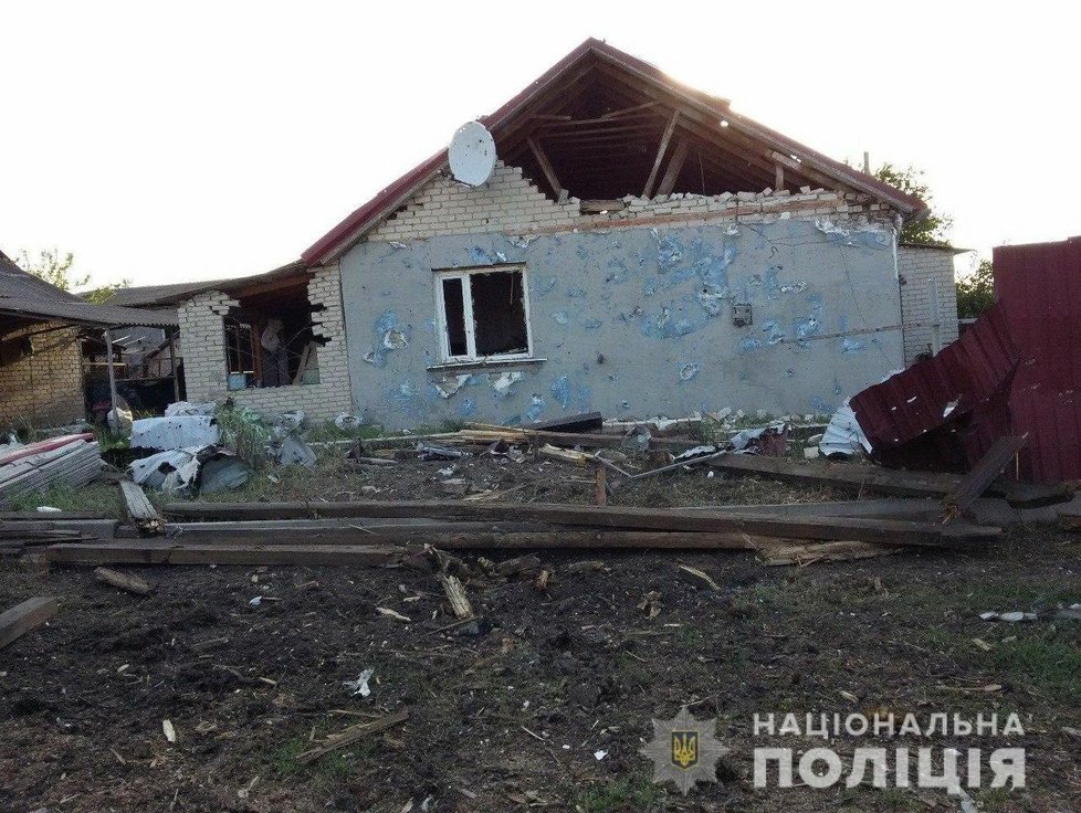 Škody v Doněcké oblasti po ruském ostřelování (24.5.2022)