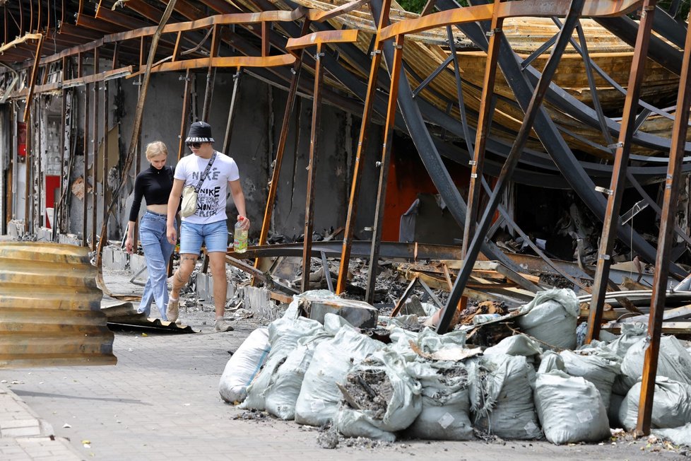 Doněcko po bombardování (25. 6. 2022)