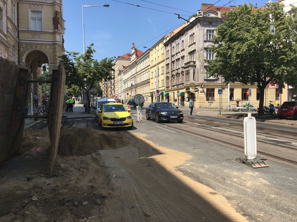 Rekonstrukce Táborské ulice v pražských Nuslích.