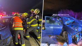 Záchranná akce u dopravní nehody na Hradecku