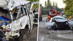 Osobní auto sešrotoval kamion.