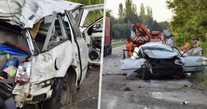Osobní auto sešrotoval kamion.