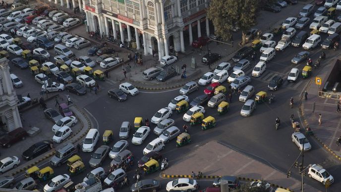 Dopravní špička v indickém Dillí