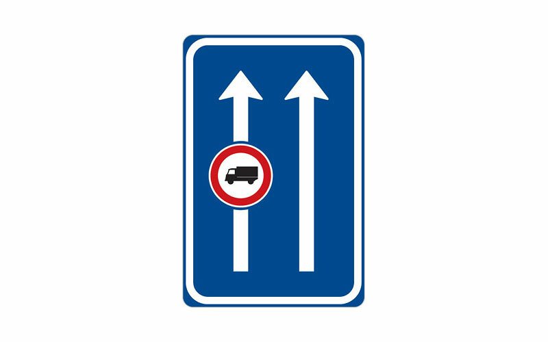 Dopravní značka IP21: Omezení v jízdním pruhu