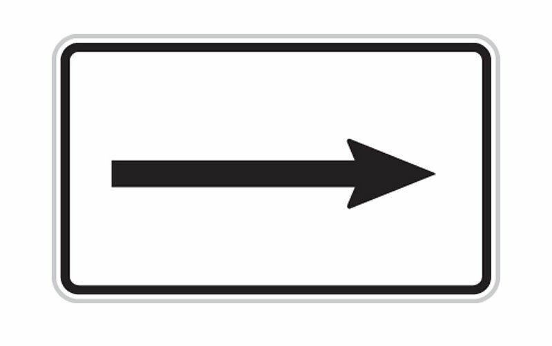 Dopravní značka E7b: Směrová šipka (pro odbočení)