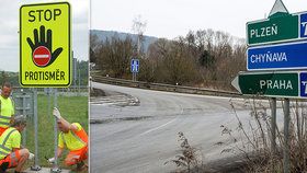 U dálnic přibudou další značky upozorňující na jízdu v protisměru 