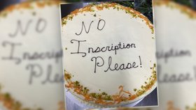 Zaskočení ženich a nevěsta: na dortu stálo „Bez nápisu, prosím“.