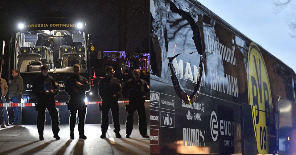 Při úterních explozích poblíž autobusu Borussie před utkáním fotbalové LM v Dortmundu byl zraněn policista i jeden z hráčů.