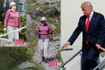 Německá kancléřka Angela Merkelová zaujala na dovolené outfitem, Trump schytává kritiku za svá dřívější slova.