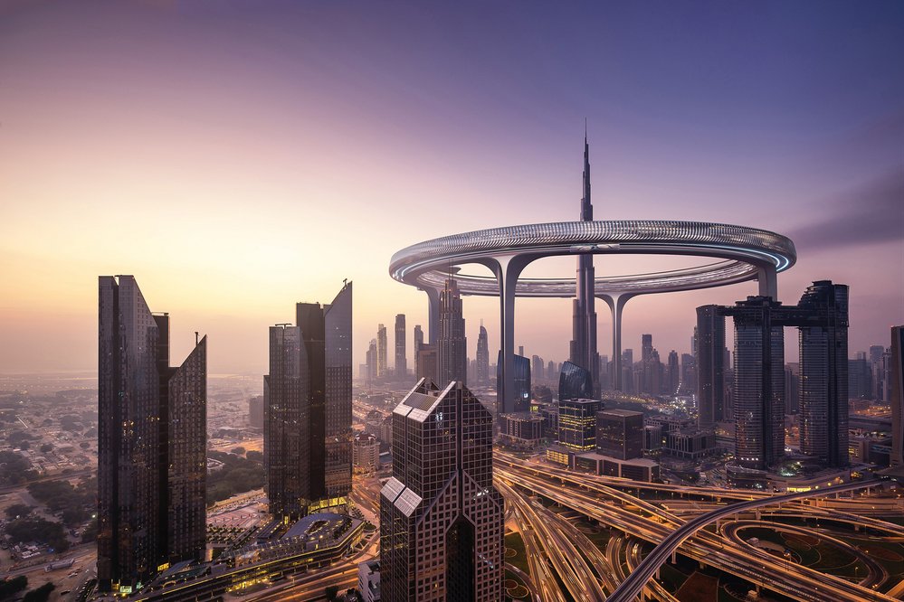 Downtown Circle vypadá jako loď mimozemšťanů. Stavba by mohla vyrůst v Dubaji ve Spojených arabských emirátech
