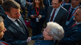 Prezident Emmanuel Macron na konferenci Česko-francouzské jaderné fórum 5. března v pražském Rudolfinu.