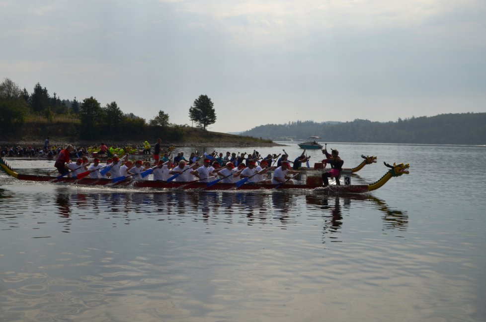 Závody dračích lodí na Slezské Hartě jsou prestižní akcí plnou sportu, recese i zábavy.