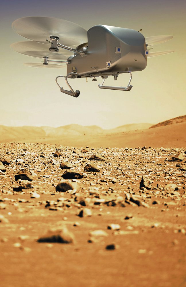 Vesmírný dron Dragonfly na povrchu Titanu