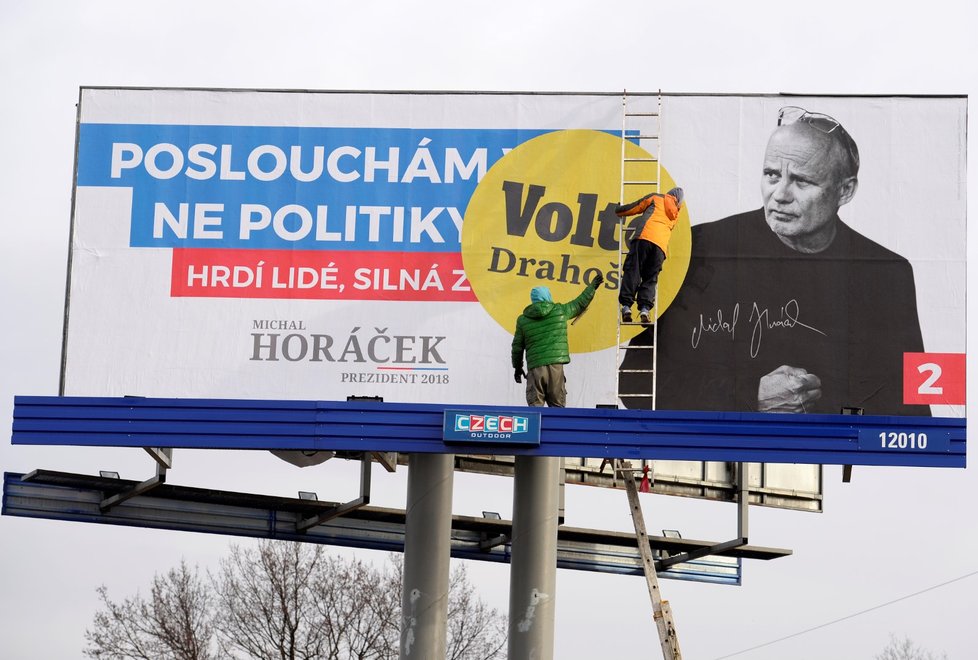 Jiřího Drahoše na billboardech podporuje neúspěšný kandidát Michal Horáček