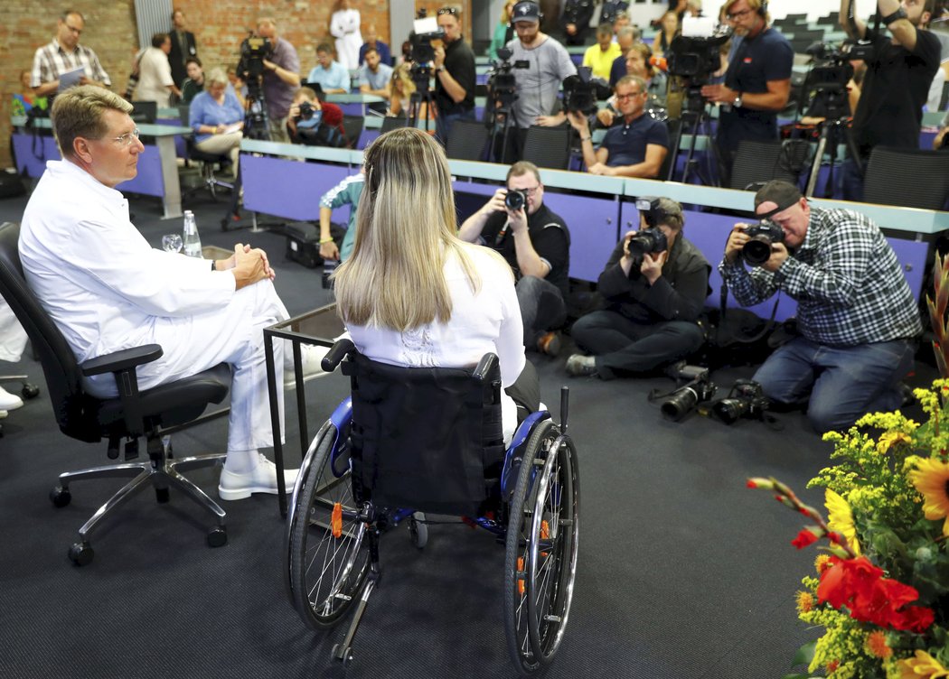 O tiskovou konferenci s Kristinou Vogelovou byl mezi německými médii mimořádný zájem