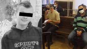 Obžalovaní František M. (vlevo) a Miroslav M. u Krajského soudu v Brně. Za vražd Lukáše (†22) jim hrozí až 20 let vězení