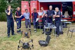 Hasiči hledají skrytá ohniska pomocí dronů. České Švýcarsko (2. 8. 2022)