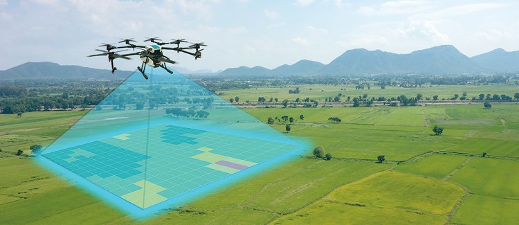 Mezi běžná měření, které provádí dron, patří multispektrální analýza – ta zjistí zdraví rostlin