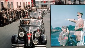 Ojedinělé barevné snímky zachycující druhou světovou válku jsou dílem fotografa Huga Jaegera.