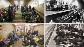 Zoufalství jako za druhé světové války: Ukrajinci se kvůli bombardování tísní uvnitř stanic metra