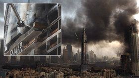 Dubaj zahalil hustý dým: Rozestavěný mrakodrap v plamenech!