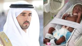 Dubajský princ zaplatil výdaje za porod nigerijských čtyřčat.