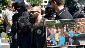 Kvůli konfliktu na koupališti v Dubí vyrazili na protest příznivci extrémní pravice