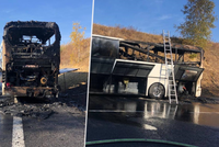 Na Příbramsku hořel autobus s dětmi! Malí hokejisté mířili s rodiči na zápas