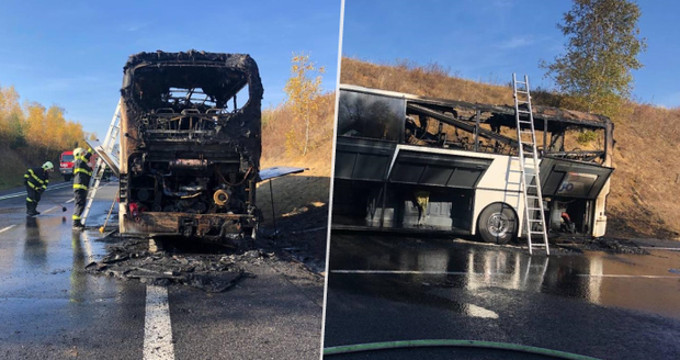 Na Příbramsku hořel autobus s dětmi! Malí hokejisté mířili s rodiči na zápas