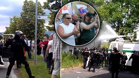 V Duchově na Teplicku to oěpt vřelo, policisté museli zasahovat proti radikálů,m kteří se pokusili probít na mítink Romů