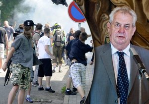 Miloš Zeman promluvil o nepokojích v Duchcově a řadění radikálů