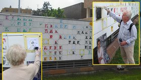Důchodci posprejovali zeď jedné ze středních škol v Praze