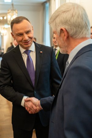 Mnichovská bezpečnostní konference: Zvolený prezident Petr Pavel s polským prezidentem Andrzejem Dudou (18.2.2023)
