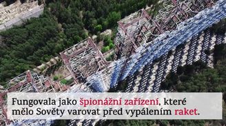 Tajemný radar v srdci Černobylu. Podívejte se na letecké záběry ocelového monstra
