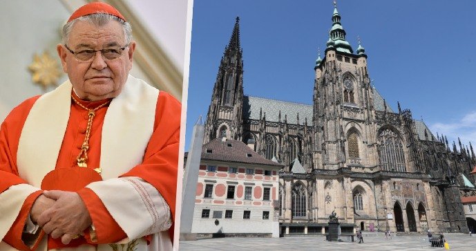 Kardinál Duka a katedrála Svatého Víta.