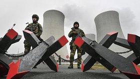 Cvičení armády při simulovaném útoku na jadernou elektrárnu Dukovany
