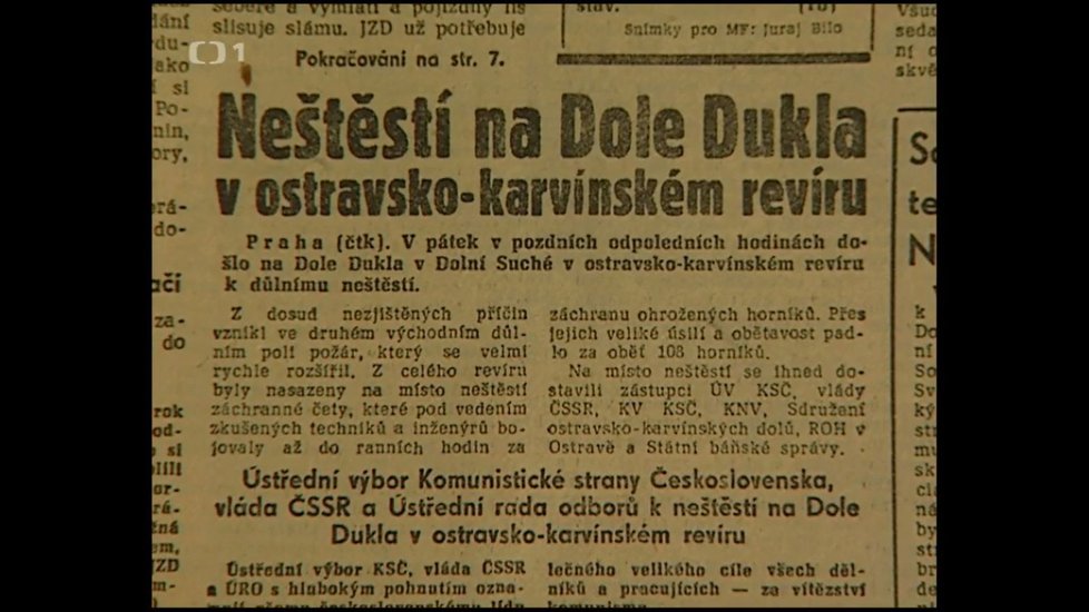 9. července 1961 Rudé právo sice vydalo zprávu s vyjádřením KSČ k neštěstí, důvod byl ale zatajen.