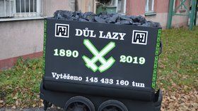 Poslední vozík uhlí z dolu Lazy.