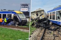 Řidič kamionu nepřežil střet s vlakem: Osobák vykolejil a nárazem se zranilo 21 cestujících