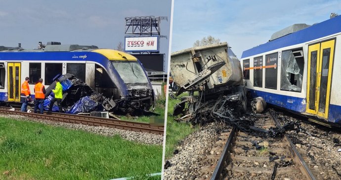 Srážka kamionu s vlakem společnosti Leo Express ve městě Dunajská Streda na Slovensku