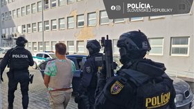 Dušan Dědeček, který na zastávce v Bratislavě zabil pět lidí, přichází k soudu.