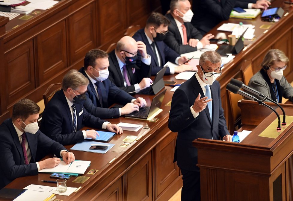 Sněmovna hlasuje o důvěře vládě: Bývalý premiér Andrej Babiš (12. 1. 2022)