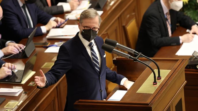 Sněmovna hlasuje o důvěře vlády: premiér Petr Fiala (12.1.2022)