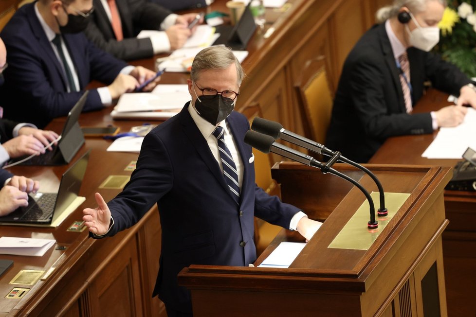 Sněmovna hlasuje o důvěře vlády: premiér Petr Fiala (12.1.2022)