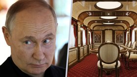 Putinův „vlak duchů" je vybaven relaxačním apartmánem či kosmetickým salonem. Slouží k přepravě mezi jeho paláci
