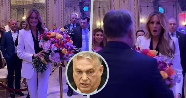 Melania Trumpová po boku manžela a Viktora Orbána. „Krásná žena,“ lichotil jí premiér