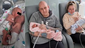 Předčasně narozená dvojčátka se shledala po dvou týdnech: V inkubátoru se něžně držela za ručičky!