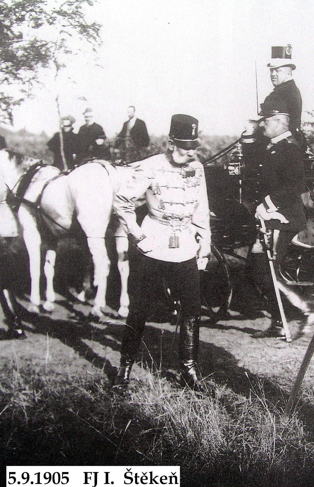 Císař ve Štěkni v roce 1905.