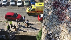 V Dvorecké ulici mladík (21) uhodil ženu do hlavy a ukradl jí kabelku. Na místo přijeli policisté, záchranáři i hasiči.