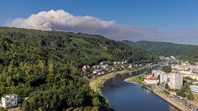 Pohled na České Švýcarsko z Děčína